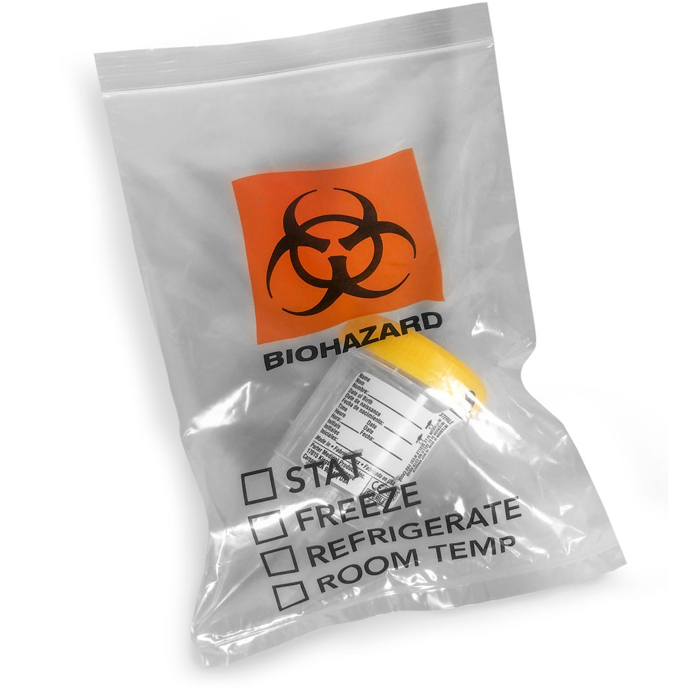 Single Biohazard Specimen Bag 