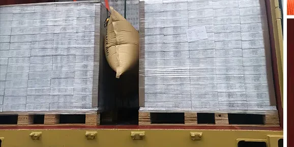 pallets of spa vinyl flooring in container 