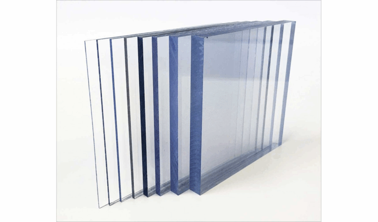 Custom polycarbonate sheets showing different thickness panels used for industrial and custom fabrication projects.